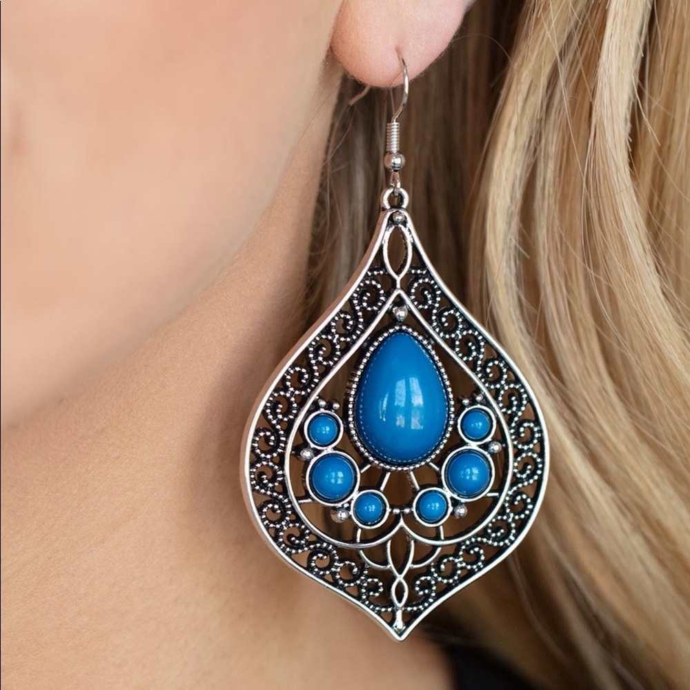 New Delhi Nouveau - Blue earrings🍉🍉